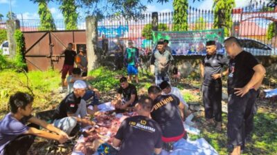 Idul adha 1444 H, Batalyon C Pelopor Kurban Sembilan Ekor Sapi