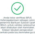 Anda Lolos Verifikasi BPJS Ketenagakerjaan Sebagai Penerima BSU?, Selanjutnya Tunggu Proses Ini