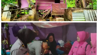 Polsek Bontotiro memberikan bantuan sembako kepada dua lansia di Desa Bontotangnga