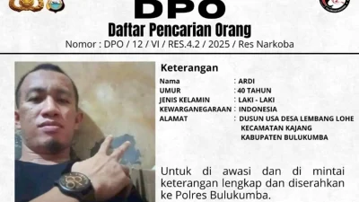 Terlibat Kasus Narkoba, Warga Lembang Lohe Kajang Jadi DPO