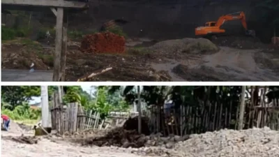 Lokasi galian tambang di Desa Taccorong yang dikeluhkan warga kompleks perumahan.