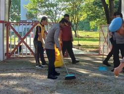 Wakapolres Pimpin Aksi Bersih-bersih di TMP Taccorong