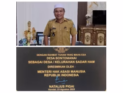 Desa Bontomanai Raih Penghargaan Nasional Sebagai Desa Sadar HAM