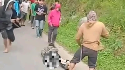 Viral pelaku pemerkosa diarak hingga tewas di Gowa Sulsel. Foto ist