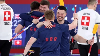 Kanada vs Britania Raya di Final Curling Putra Olimpiade Musim Dingin