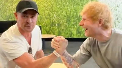 Ed Sheeran and Chris Hemsworth. Foto Ed Sheeran/Instagram