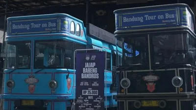JaJaP Bandros Persib Bandung saat beroperasi sebelum dihentikan sementara selama libur Idul Fitri. Foto dok Persib Bandung