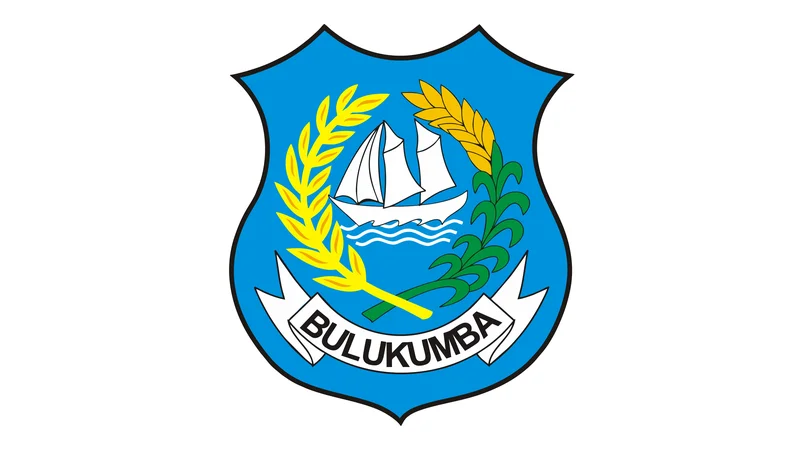 Andi Muchtar Ali Yusuf, Bupati Bulukumba 2025–2030 Lambang Kabupaten Bulukumba berbentuk perisai biru dengan perahu berlayar putih, untaian padi kuning dan tangkai hijau, serta pita bertuliskan BULUKUMBA