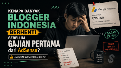 Ilustrasi gajian pertama AdSense bagi blogger pemula di Indonesia
