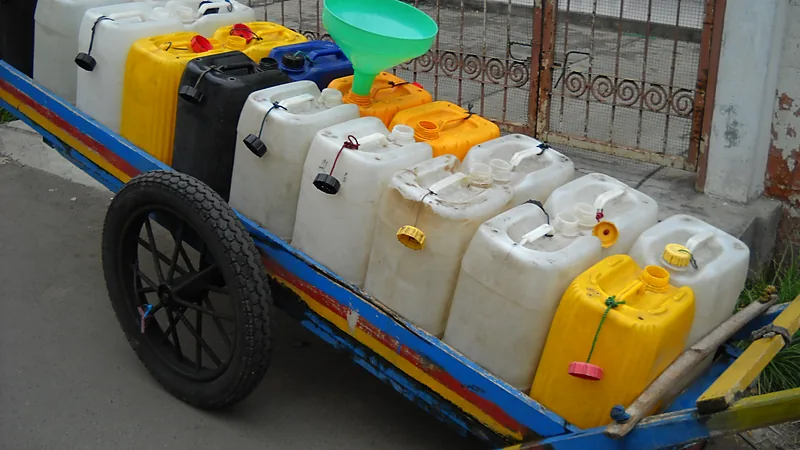Kekeringan Bulukumba Meluas, 1.564 Jiwa Dibantu Air Belasan jeriken plastik putih, kuning, dan hitam berjajar di atas gerobak dorong berwarna biru, satu di antaranya dipasangi corong hijau
